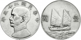 CHINA und Südostasien
China
Republik, 1912-1949
Dollar (Yuan) Jahr 23 = 1934. sehr schön/vorzüglich, berieben