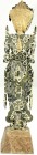 CHINA und Südostasien
China
Varia
Geldgott auf Holzsockel gefertigt aus über 150 Cashmünzen der Qing-Dynastie. Höhe 40 cm