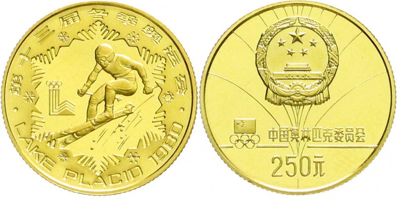 CHINA und Südostasien
China
Volksrepublik, seit 1949
250 Yuan GOLD 1980. Olym...