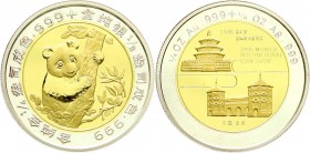 CHINA und Südostasien
China
Volksrepublik, seit 1949
Bi-Metall (1/4 Unze GOLD u. 1/8 Unze AG) 1996 Freundschaftspanda zur Internationalen Münzenaus...