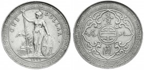 CHINA und Südostasien
Grossbritannien
Tradedollars
Tradedollar 1901 B. sehr schön