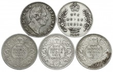 CHINA und Südostasien
Indien
Lots
5 X Rupee: William IV. 1835, Edward VII. 1907, 3 X George V. 1913.
alle sehr schön