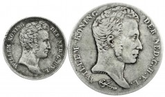 CHINA und Südostasien
Niederländisch-Ostindien
Wilhelm I. 1815-1840
2 Stück: 1/4 Gulden 1827 und Gulden 1839. beide schön/sehr schön