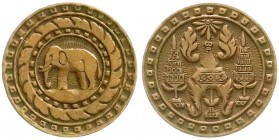 CHINA und Südostasien
Thailand
Rama V., 1868-1910
1/4 Baht Kupfer "Chula Mongkut - Chakra" Probe (?) 1868. 21,5 mm.
vorzüglich, sehr selten