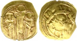 Byzantinische Goldmünzen
Kaiserreich
Andronicus II. und Michael IX., 1295-1320
Hyperpyron 1295/1320, Constantinopel. Christus krönt beide Kaiser/Ma...