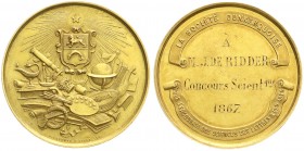 Ausländische Goldmünzen und -medaillen
Frankreich
Napoleon III., 1852-1870
Goldmedaille, graviert 1867 von A. Lecomte, Lille. Preis des Wissenschaf...