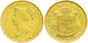 Ausländische Goldmünzen und -medaillen
Italien-Parma
Maria Luigia, 1815-1847
40 Lire 1815. 12,90 g. 900/1000.
gutes sehr schön, winz. Randfehler...