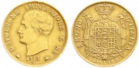 Ausländische Goldmünzen und -medaillen
Italien-unter Napoleon
Napoleon I., 1804-1814
40 Lire 1813 M. 12,9 g. 900/1000
sehr schön