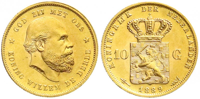 Ausländische Goldmünzen und -medaillen
Niederlande
Willem III., 1849-1890
10 ...