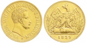 Altdeutsche Goldmünzen und -medaillen
Brandenburg-Preußen
Friedrich Wilhelm III., 1797-1840
Doppelfriedrich d´or 1839 A, Berlin. 13,31 g.
vorzügli...