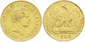 Altdeutsche Goldmünzen und -medaillen
Brandenburg-Preußen
Friedrich Wilhelm IV., 1840-1861
Doppelfriedrichs d´or 1848 A, Berlin. 13,31 g.
vorzügli...