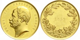 Altdeutsche Goldmünzen und -medaillen
Brandenburg-Preußen
Wilhelm I., 1861-1888
Goldmedaille zu 12 Dukaten, o. J. (grav. 1859), v. Loos, Geschenkme...