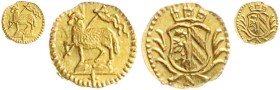 Altdeutsche Goldmünzen und -medaillen
Nürnberg
Stadt
1/16 Lammdukat o.J. (1700) Mmz. Kreuz. 0,24 g.
fast Stempelglanz