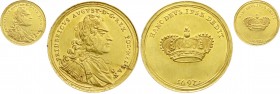 Altdeutsche Goldmünzen und -medaillen
Sachsen-Albertinische Linie
Friedrich August I., 1694-1733
Doppeldukat 1697, auf die Polnische Krönung in Kra...