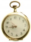 Uhren aus Gold
Taschenuhren
Damentaschenuhr "open face", Gelbgold 585/1000, ab 1909. Hersteller G. Arnold Beck, La Chaux-de-Fonds, Schweiz. 30 mm. S...
