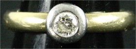 Schmuck und Accessoires aus Gold
Fingerringe
Damenring Gelbgold/Weissgold 750/1000 mit Brillant (ca. 0,25 ct). Ringgröße 19. 6,94 g