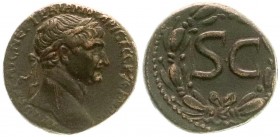 Provinzialrömische Münzen
Syrien
Seleukis und Pieria
Assarion 98/117, Antiochia am Orontes. Belorb. Büste r./SC im Kranz.
gutes sehr schön