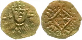 Axumitische Münzen (Äthiopien)
Königreich Aksum
Hataz, um 580-600
Bronzemünze um 580/600. Ge`ez-Legende. Gekr. Brb. v.v./Ge`ez-Legende. Quadrat mit...