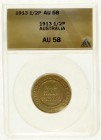 Ausländische Münzen und Medaillen
Australien
Georg V., 1910-1936
1/2 Penny 1913. Im ANACS-Blister mit Grading AU 58.
selten in dieser Erhaltung