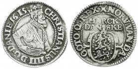 Ausländische Münzen und Medaillen
Dänemark
Christian IV., 1588-1648
1 Mark Danske 1615. sehr schön, etwas überarbeitet