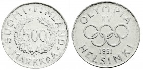 Ausländische Münzen und Medaillen
Finnland
Republik Finnland, seit 1917
500 Markkaa 1951. Olympiade Helsinki.
vorzüglich/Stempelglanz