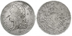 Ausländische Münzen und Medaillen
Frankreich
Ludwig XV., 1715-1774
Ecu au Bandeau 1772 A, Paris. schön/sehr schön, Kratzer, Schrötlingsfehler, sehr...