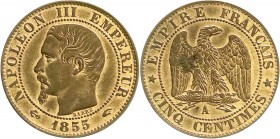 Ausländische Münzen und Medaillen
Frankreich
Napoleon III., 1852-1870
10 Centimes 1855 A, Paris. vorzüglich/Stempelglanz