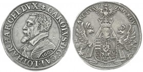 Ausländische Münzen und Medaillen
Frankreich-Lothringen
Karl III., 1545-1608
Reichstaler 1603, Nancy. Geharnischtes Brustbild n.l. mit Bart, am Arm...