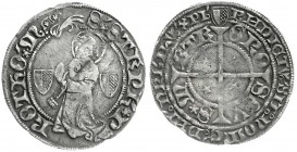Ausländische Münzen und Medaillen
Frankreich-Metz, Stadt
Gros o.J.(1406-1430). St. Stephan.
sehr schön, Kratzer