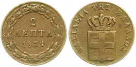 Ausländische Münzen und Medaillen
Griechenland
Otto von Bayern, 1832-1862
2 Lepta 1834. vorzüglich, selten