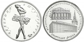 Ausländische Münzen und Medaillen
Russland
Russische Republik, seit 1991
Stuttgartballerina in Silber 1994 1 Unze. Auflage: nur 1000 Ex. Im Etui mi...