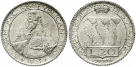 Ausländische Münzen und Medaillen
San Marino
20 Lire 1935 R. vorzüglich/Stempelglanz