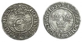 Ausländische Münzen und Medaillen
Schweden
Christina, 1632-1654
4 Öre 1669. sehr schön, Schrötlingsfehler