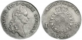 Ausländische Münzen und Medaillen
Schweden
Gustav III. Adolf, 1771-1792
Riksdaler 1782 OL, Stockholm.
sehr schön/vorzüglich, schöne Patina