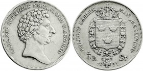 Ausländische Münzen und Medaillen
Schweden
Carl XIV. Johan, 1818-1844
1/4 Riksdaler Specie 1831 CB. sehr schön, Kratzer