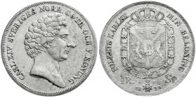 Ausländische Münzen und Medaillen
Schweden
Carl XIV. Johan, 1818-1844
Riksdaler 1839, AG.
gutes sehr schön, leichter Kratzer