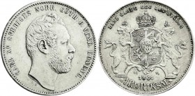 Ausländische Münzen und Medaillen
Schweden
Carl XV., 1859-1872
Riksdaler Riksmynt 1864 ST. sehr schön