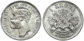 Ausländische Münzen und Medaillen
Schweden
Oskar II., 1872-1907
Krone 1889. gutes vorzüglich, kl. Kratzer und Randfehler