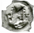 Ausländische Münzen und Medaillen
Schweiz-Basel, Bistum
Johann II. Senn von Münsingen, 1335-1365
Vierzipfliger Brakteat o.J. Kopf mit Mitra zwische...