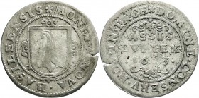 Ausländische Münzen und Medaillen
Schweiz-Basel, Stadt
Doppelassis 1623. schön/sehr schön, kl. Schrötlingsriß