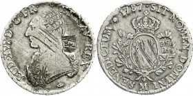 Ausländische Münzen und Medaillen
Schweiz-Bern
Französischer Ecu 1787 M, Toulouse. Mit Gegenstempel von Bern zu 40 Batzen der Jahre 1816/1819 und La...