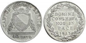 Ausländische Münzen und Medaillen
Schweiz-Zürich, Kanton
Neutaler 1813 zu 40 Batzen.
vorzüglich
