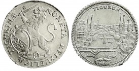 Ausländische Münzen und Medaillen
Schweiz-Zürich, Stadt
Halbtaler 1756, Stadtansicht.
gutes vorzüglich