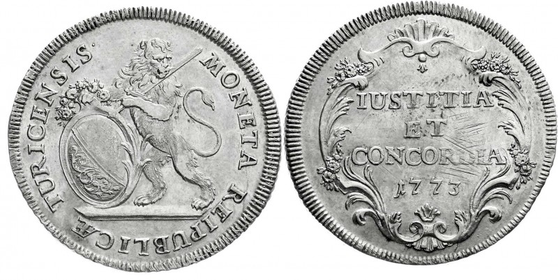 Ausländische Münzen und Medaillen
Schweiz-Zürich, Stadt
Taler 1773, Justitia e...