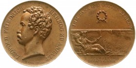 Altdeutsche Münzen und Medaillen
Anhalt-Dessau
Leopold Friedrich, 1817-1871
Bronzemedaille v. König und Vieth 1836 auf die Erbauung der Elbbrücke b...