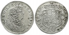 Altdeutsche Münzen und Medaillen
Anhalt-Zerbst
Carl Wilhelm, 1667-1718
2/3 Taler (Gulden) 1678 CP. Interpunktionsvar. und großer Fürstenhut.
vorzü...
