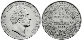 Altdeutsche Münzen und Medaillen
Baden-Durlach
Leopold, 1830-1852
Doppeltaler 1843. fast vorzüglich, winz. Kratzer