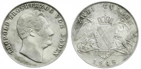 Altdeutsche Münzen und Medaillen
Baden-Durlach
Leopold, 1830-1852
Doppelgulden 1848. vorzüglich