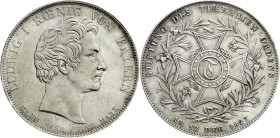 Altdeutsche Münzen und Medaillen
Bayern
Ludwig I., 1825-1848
Geschichtstaler-Probe 1827. Stiftung des Theresienordens mit AM 12 DEC. 1827 und C. V....
