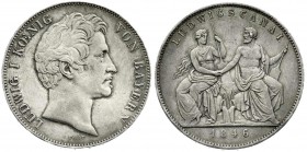 Altdeutsche Münzen und Medaillen
Bayern
Ludwig I., 1825-1848
Geschichtsdoppeltaler 1846. Ludwigscanal.
vorzüglich, feine Kratzer, schöne Patina, s...